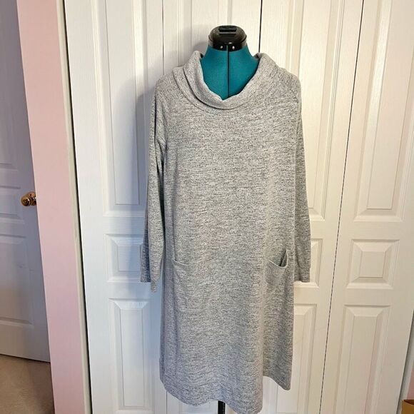 Soft Surrounding Brianne Sweater Cowl Neck Long Sleeve Patch Pocket Dress - Picture 11 of 14